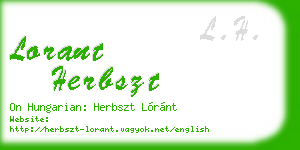 lorant herbszt business card